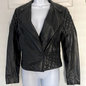 AQUA 100% Leather Jacket l Size: XS l Black
